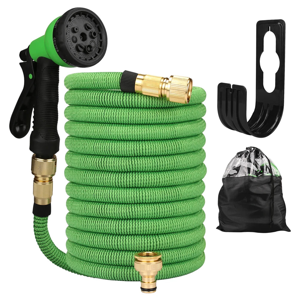 Expandable Garden Water Hose – High-Pressure PVC with Double Metal Connectors