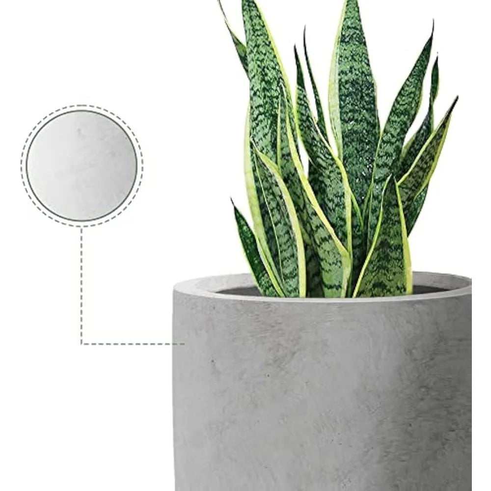 Plantara Tall Raw Concrete Planter (32" & 23.6")