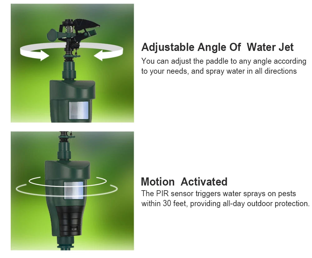 Motion-Activated Sprinkler – Animal Deterrent & Garden Pest Control