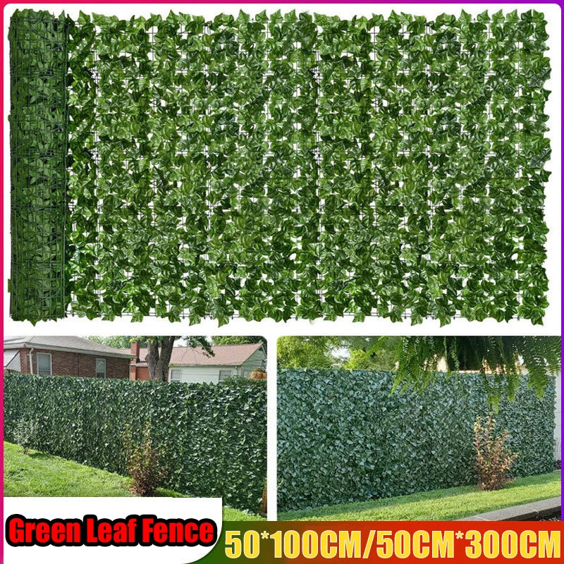 Artificial Leaf Privacy Fence – 1M/3M Green Faux Screen for Outdoor Decor