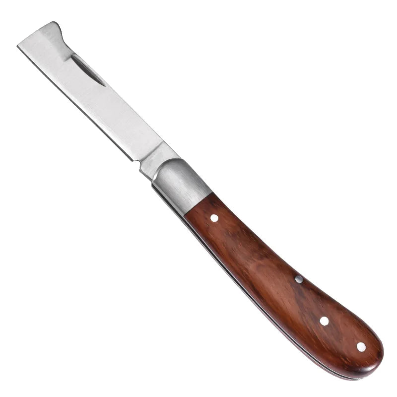 Folding Grafting Knife with Wooden Handle
