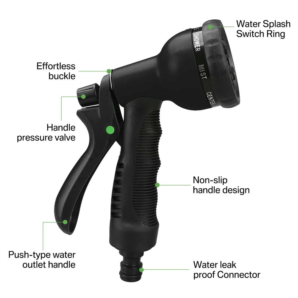 Expandable Garden Water Hose – High-Pressure PVC with Double Metal Connectors