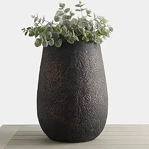 20" Weathered Concrete Tall Planter Set of 2
